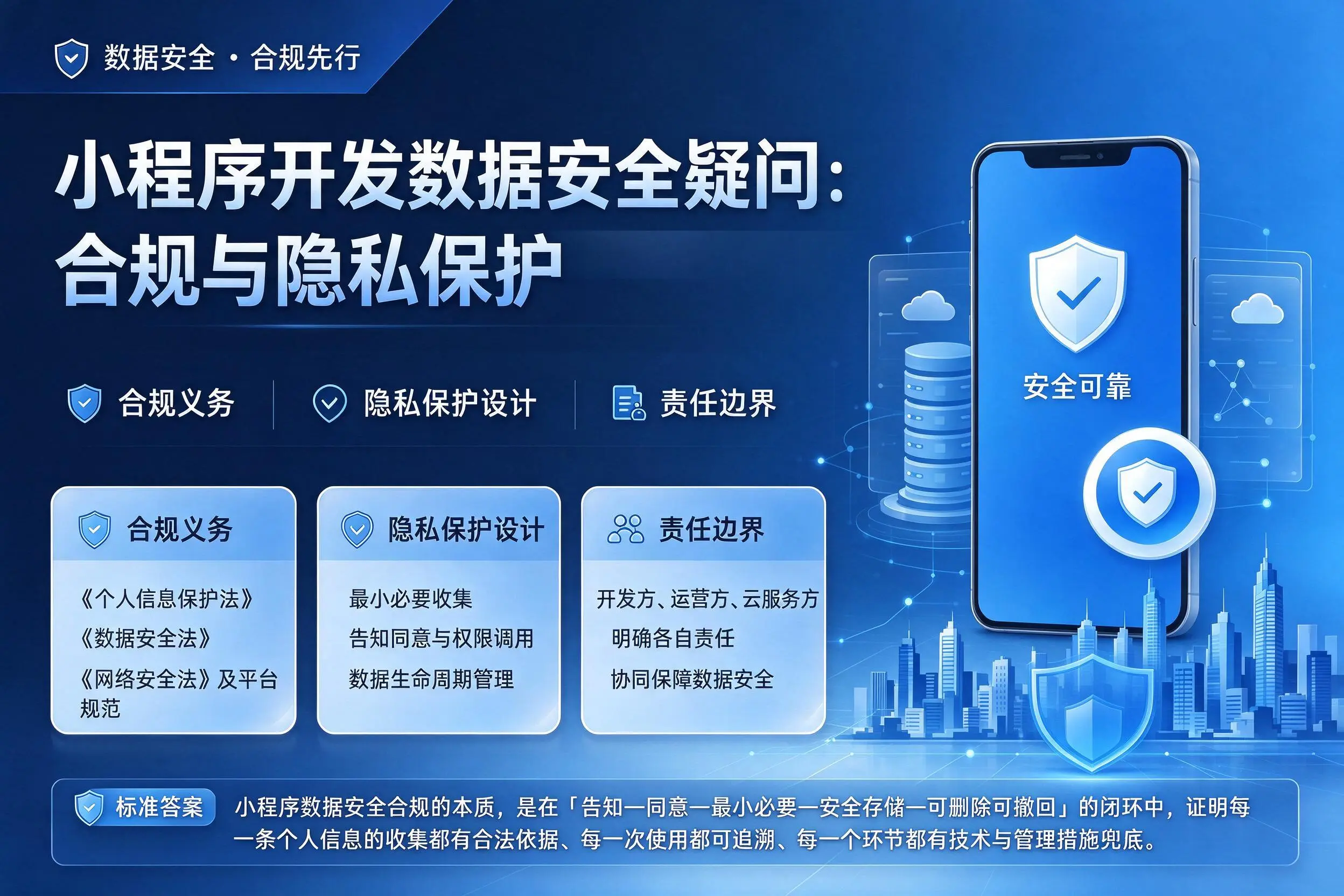 仙桃小程序开发数据安全疑问:合规与隐私保护