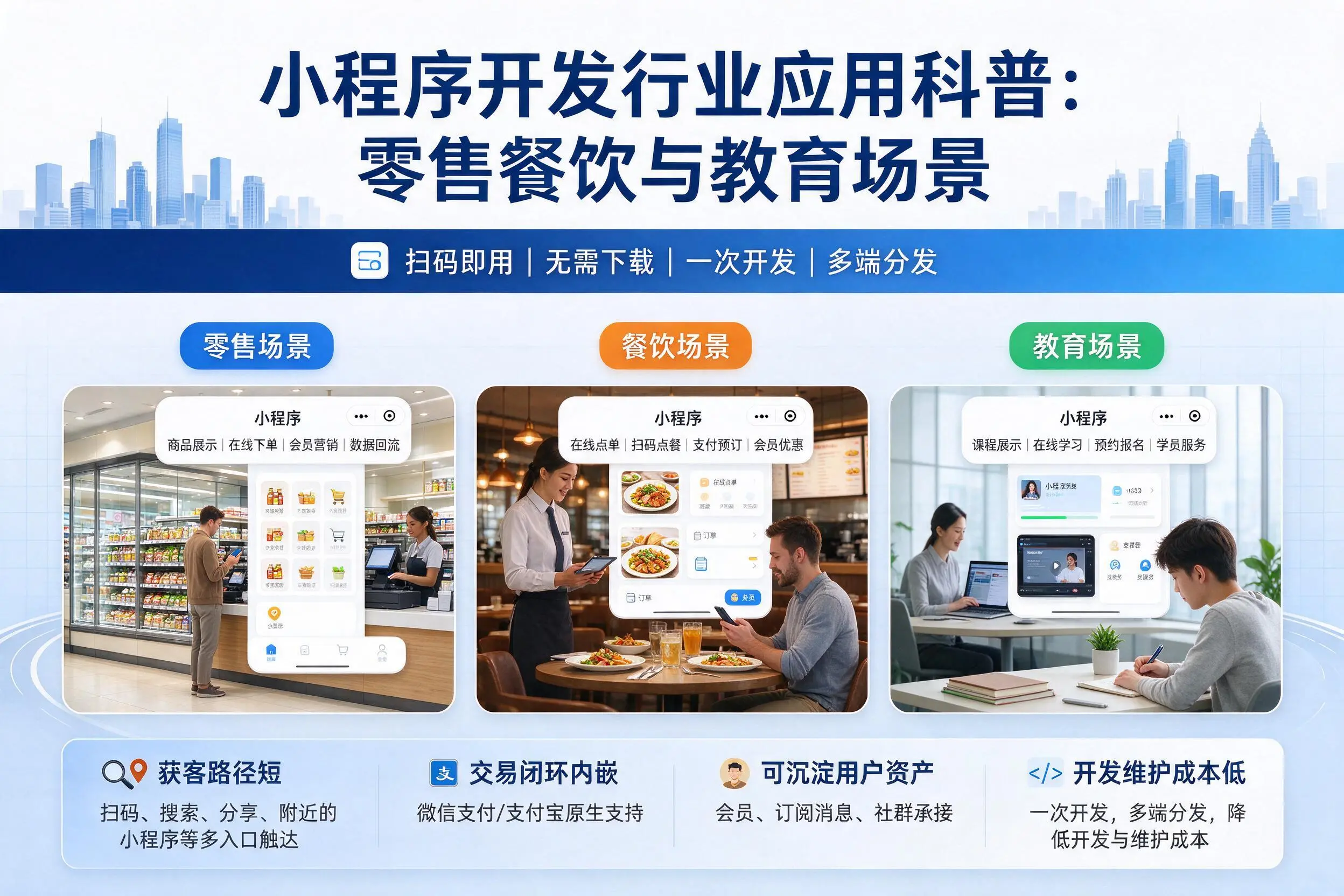 仙桃小程序开发行业应用科普:零售餐饮与教育场景