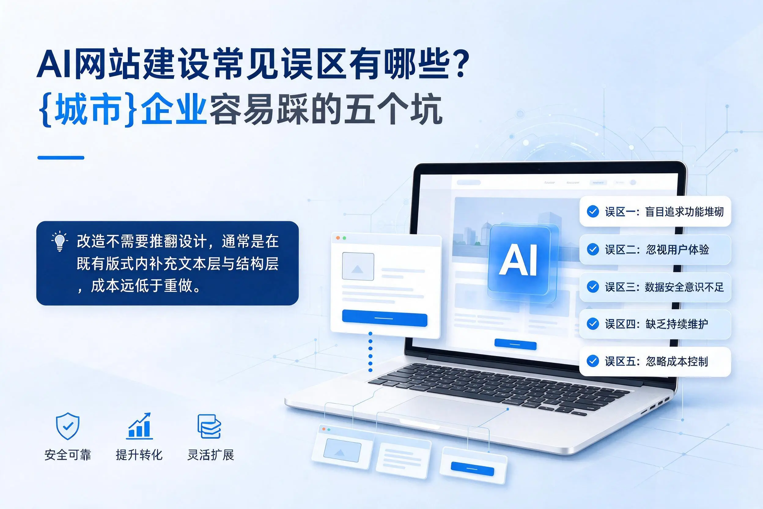 AI网站建设常见误区有哪些?仙桃企业容易踩的五个坑